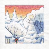 Snowy Winter Cottage Scene