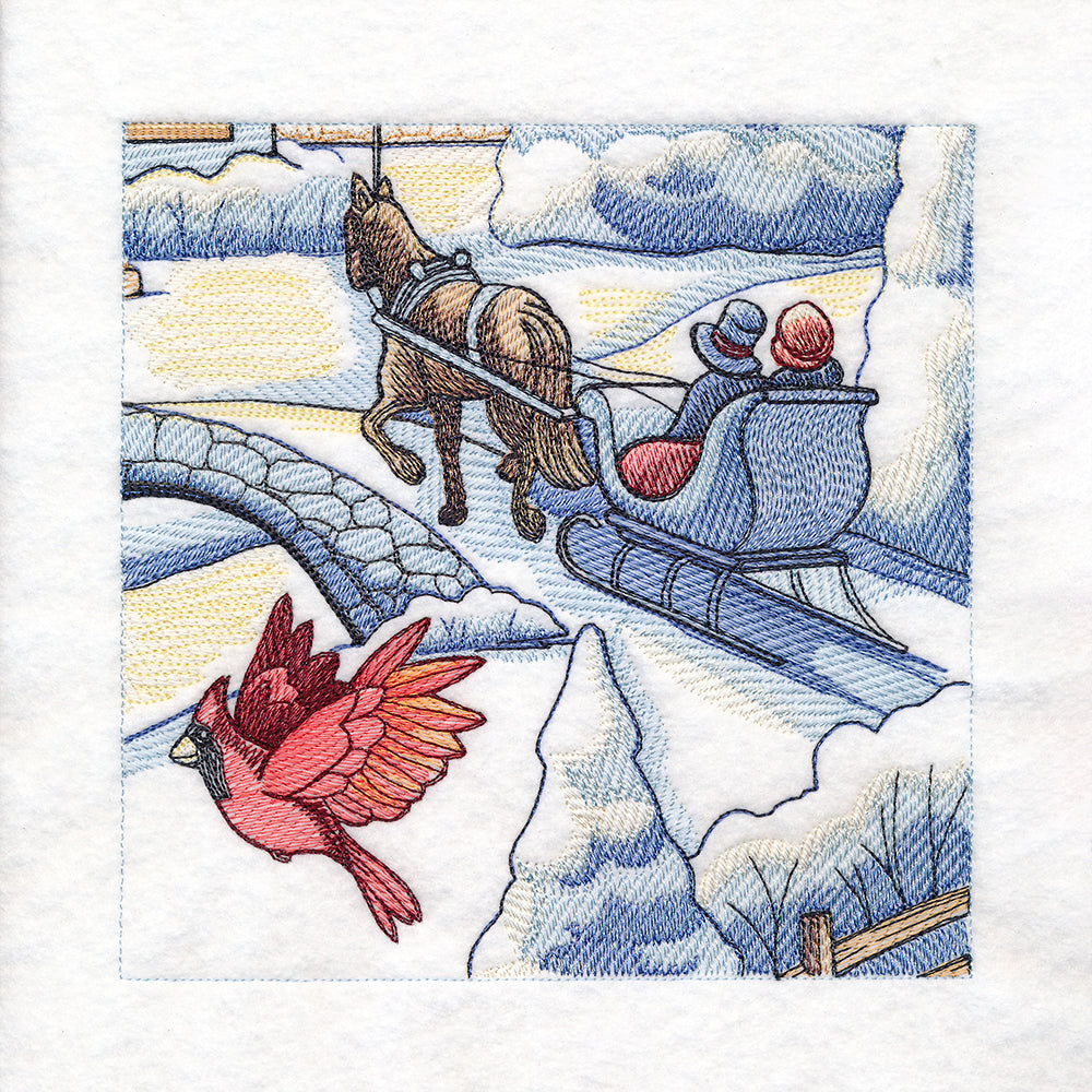 Snowy Winter Cottage Scene