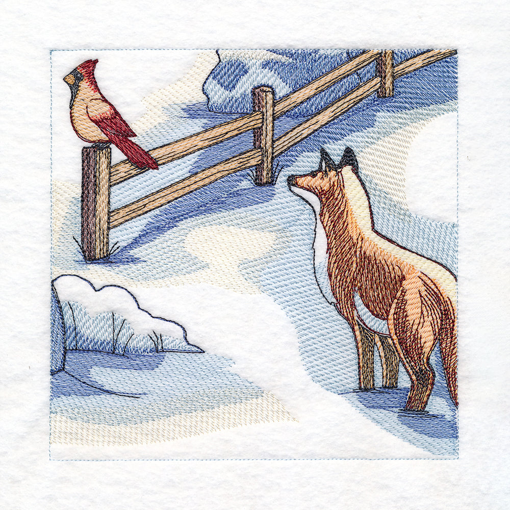 Snowy Winter Cottage Scene