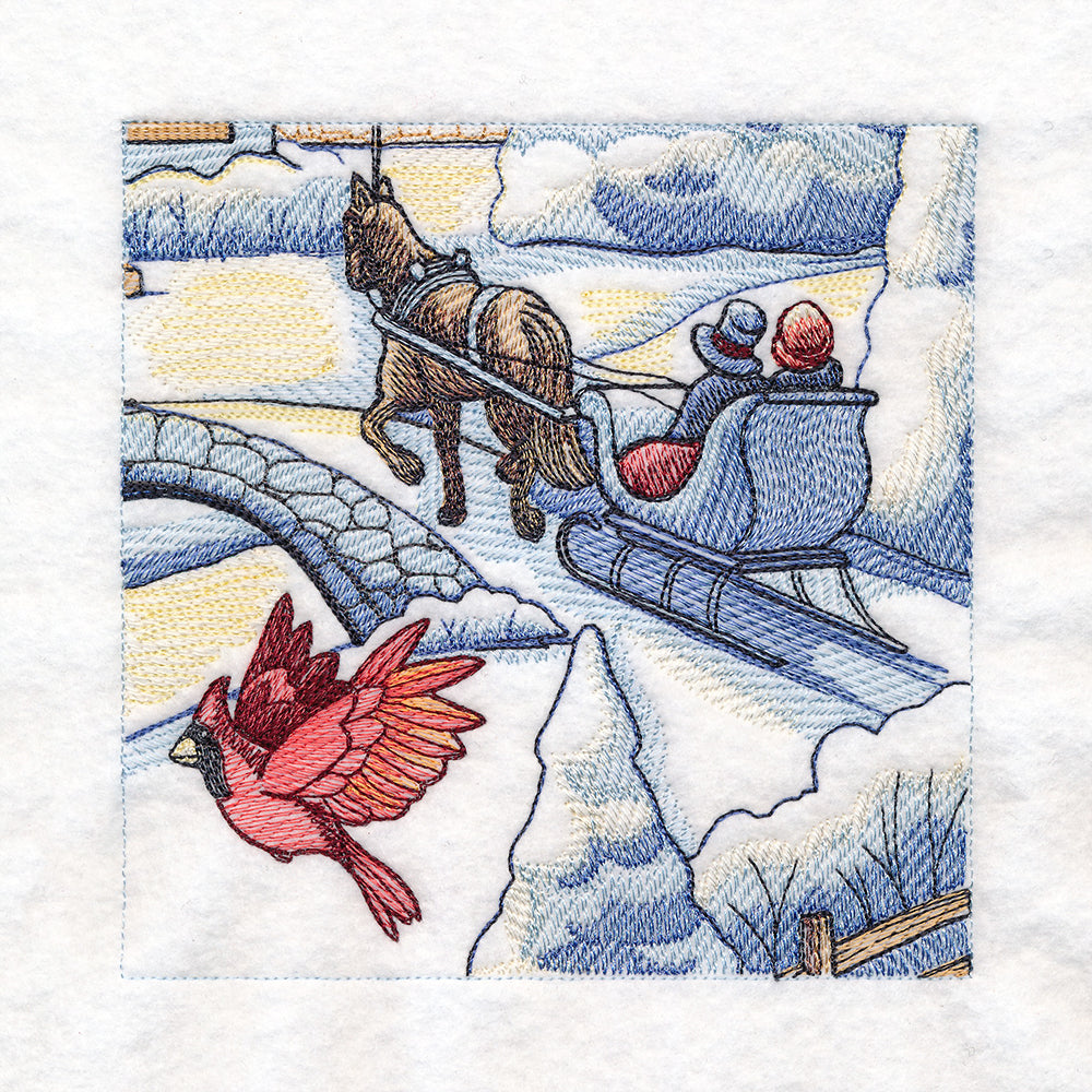 Snowy Winter Cottage Scene