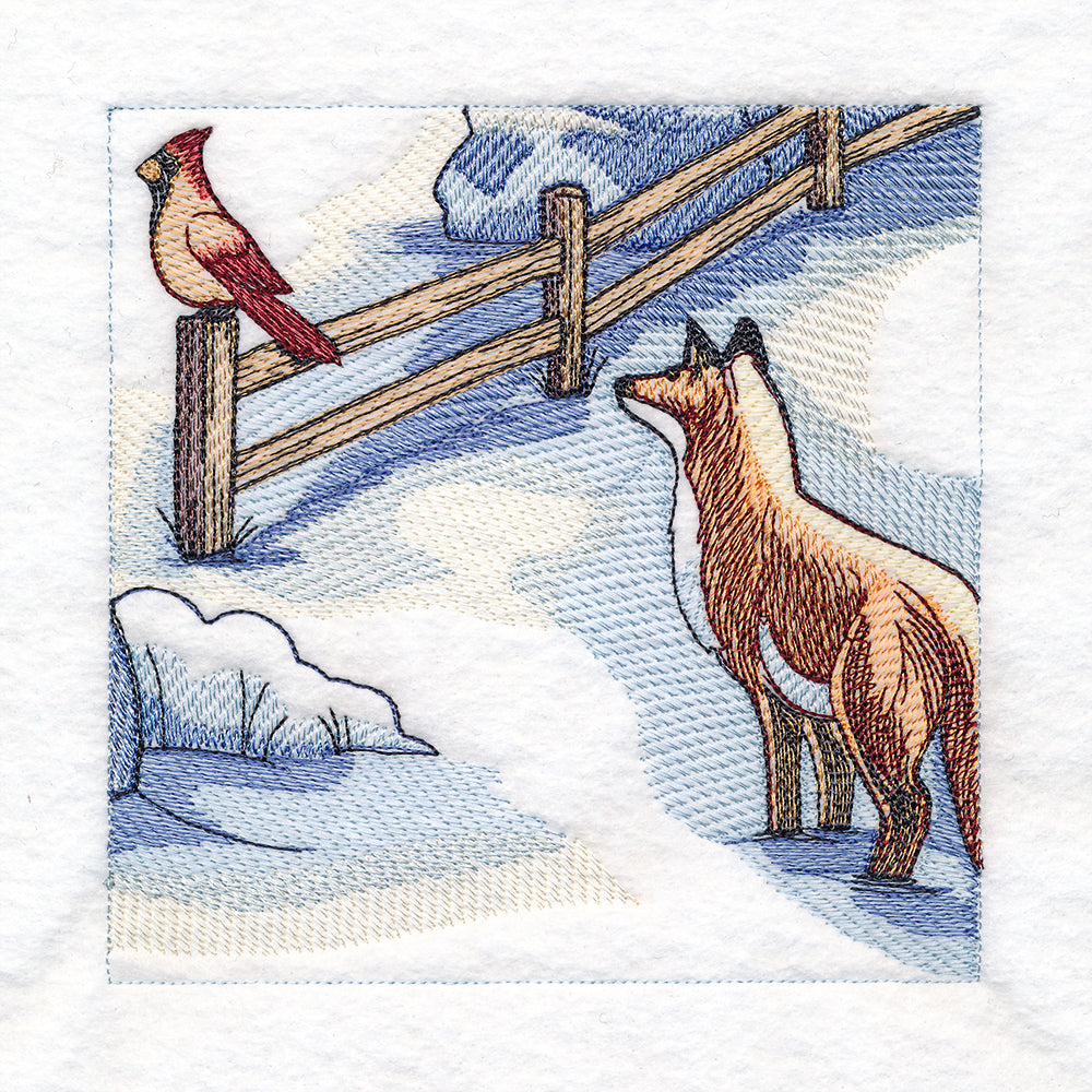 Snowy Winter Cottage Scene