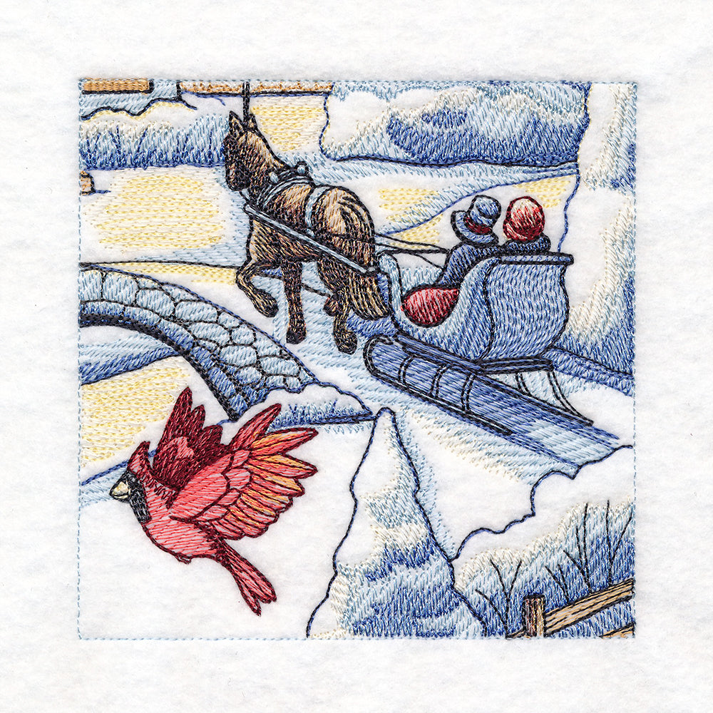 Snowy Winter Cottage Scene