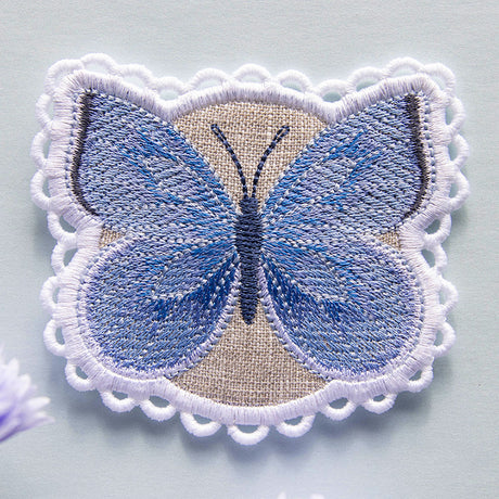 Lace Edge Butterfly Coaster - Spring Azure (In-the-Hoop)