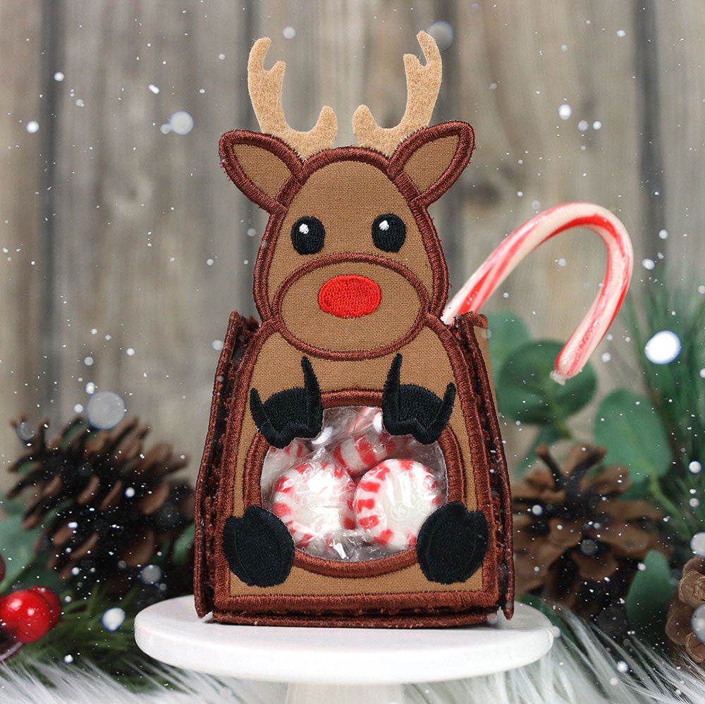 Reindeer Christmas Candy Bag (In-the-Hoop)