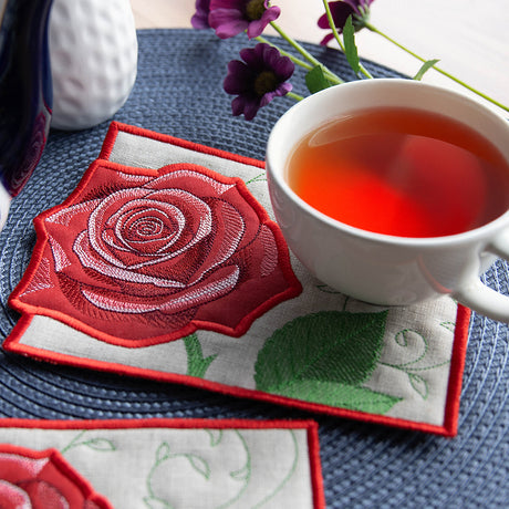 Bloom Mug Rug - Rose (In-the-Hoop)