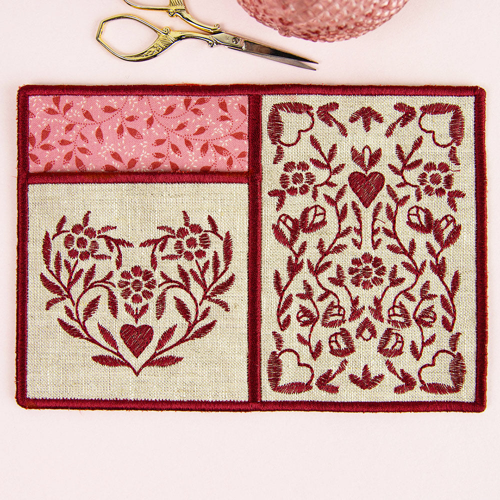 Heart Pocket Mug Rug (In-the-Hoop)