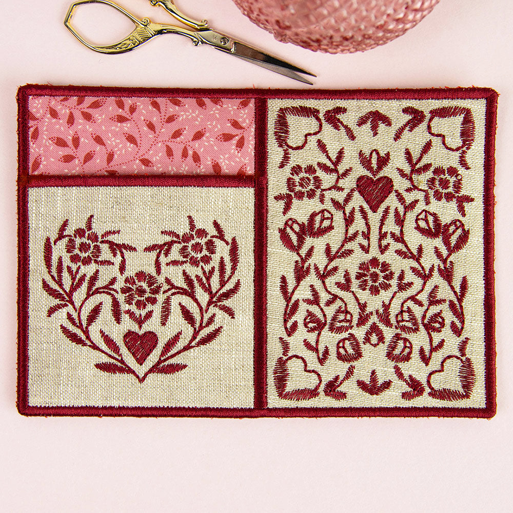 Heart Pocket Mug Rug (In-the-Hoop)