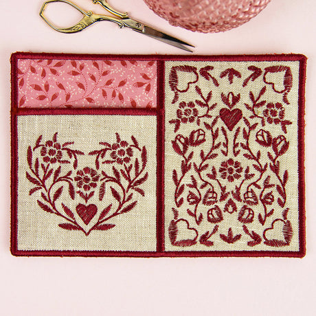 Heart Pocket Mug Rug (In-the-Hoop)