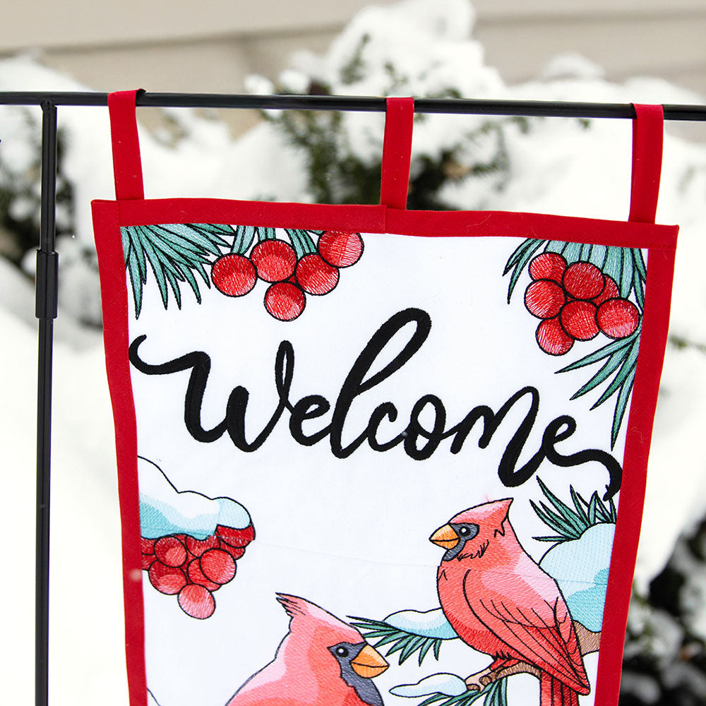 Welcome Cardinal Garden Flag
