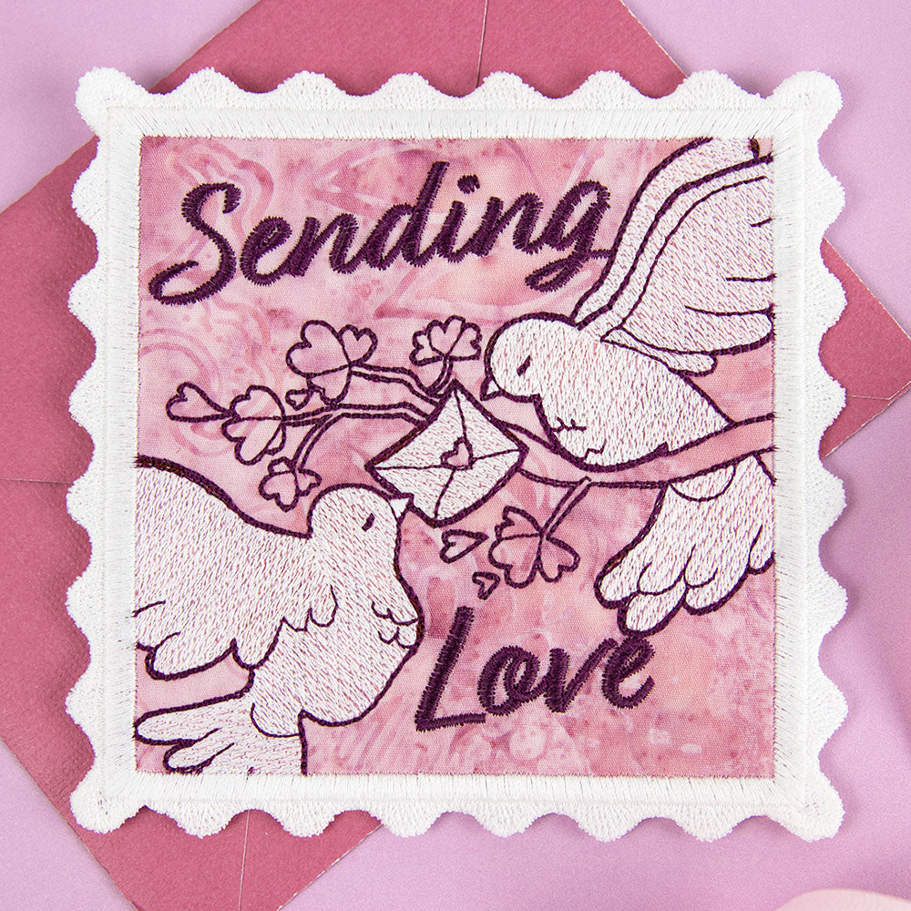 Sending Love Stamp Coaster (In-the-Hoop)