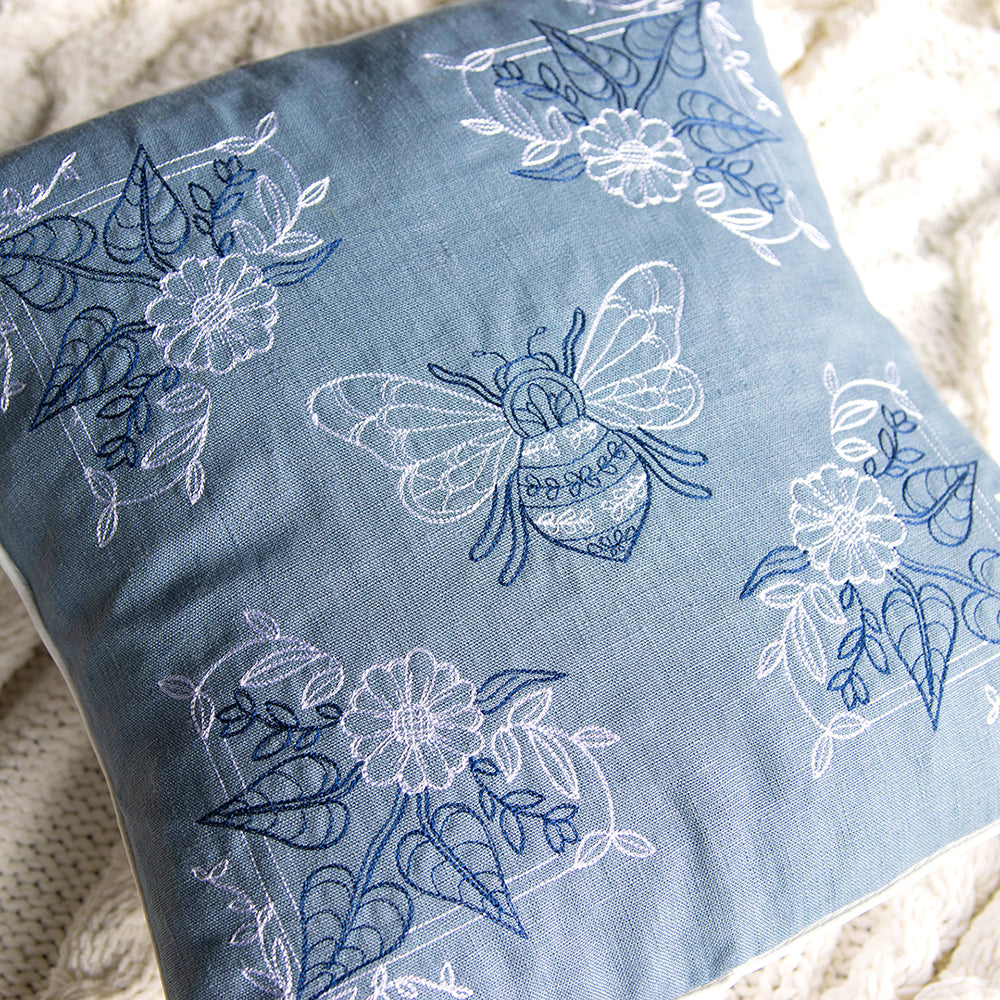 Bee and Blooms Pillow Pair