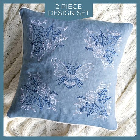 Bee and Blooms Pillow Pair