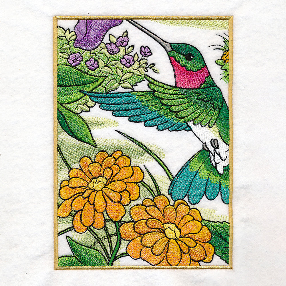 Spring Hummingbirds Panel Scene