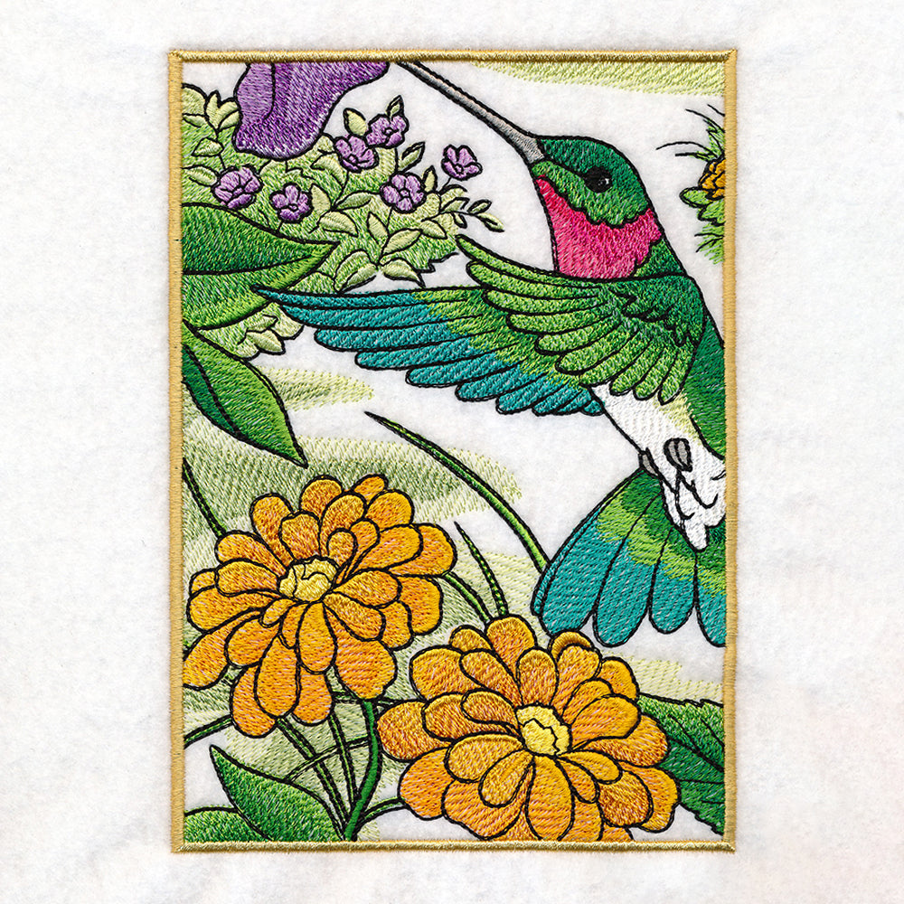 Spring Hummingbirds Panel Scene