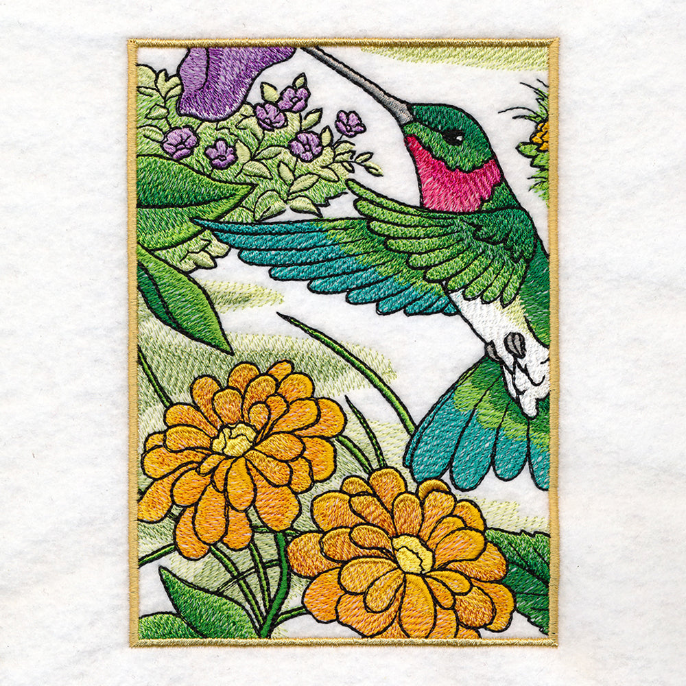 Spring Hummingbirds Panel Scene