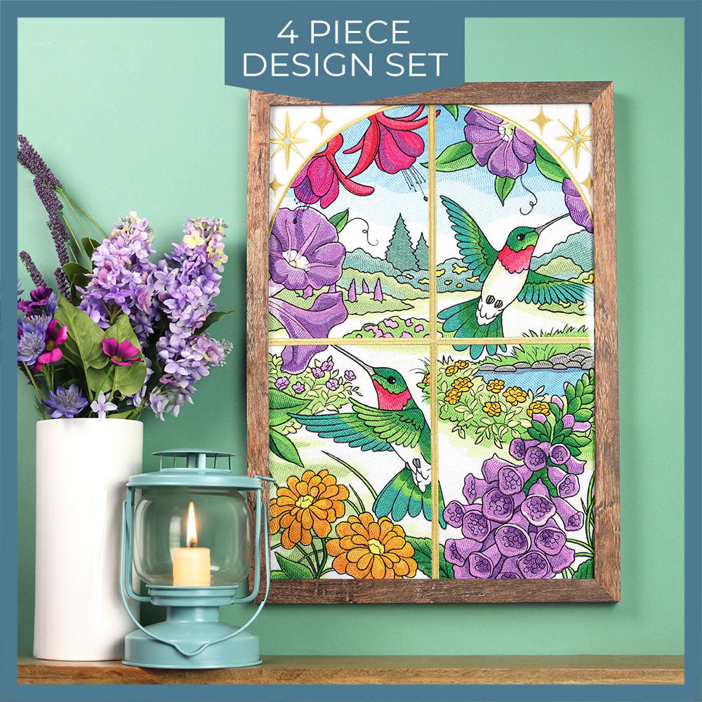 Spring Hummingbirds Panel Scene