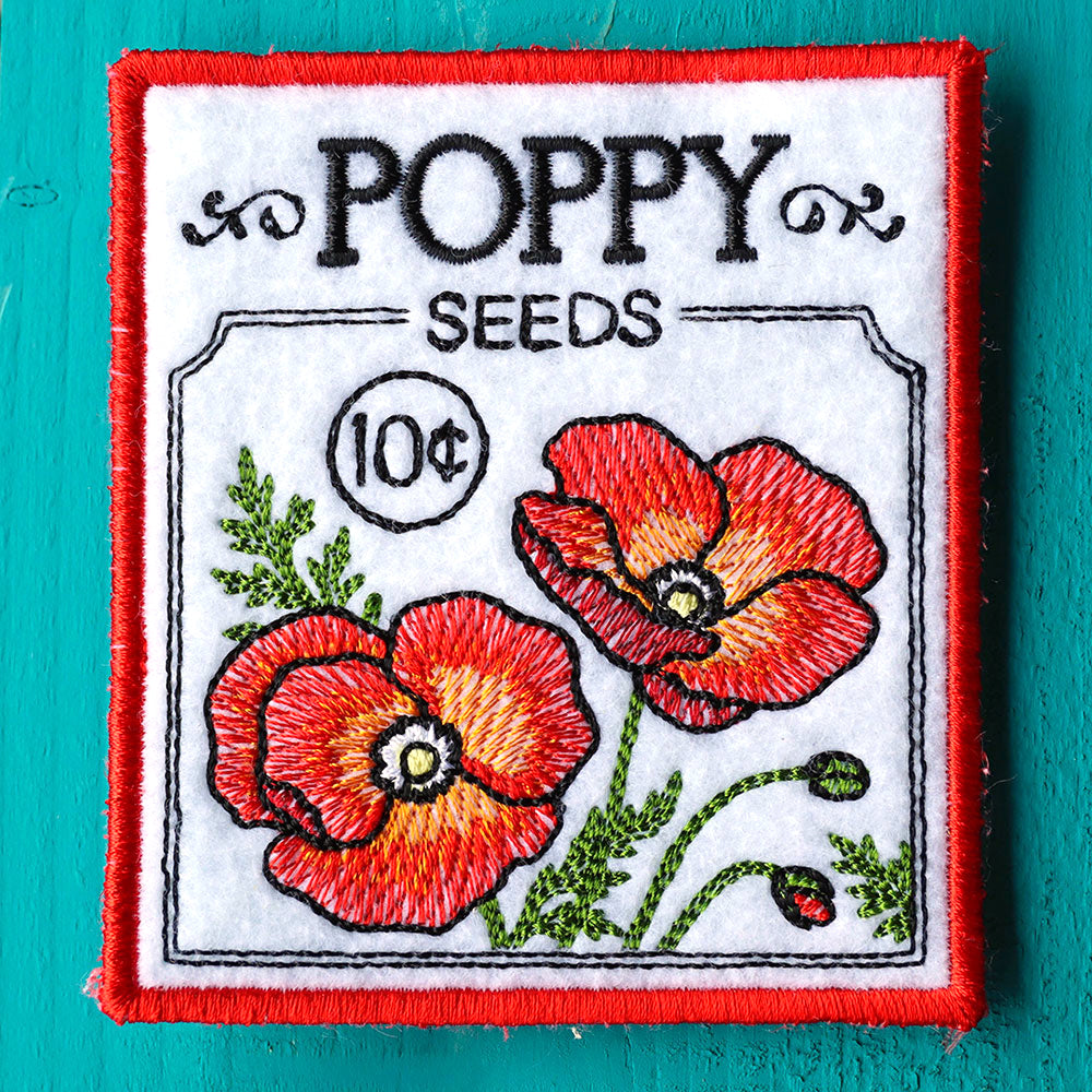 Garden Seed Packet Coaster - Poppy (In-the-Hoop)