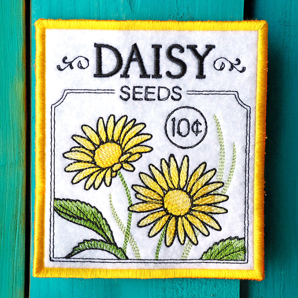 Garden Seed Packet Coaster - Daisy (In-the-Hoop)