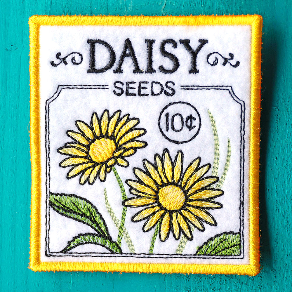 Garden Seed Packet Coaster - Daisy (In-the-Hoop)