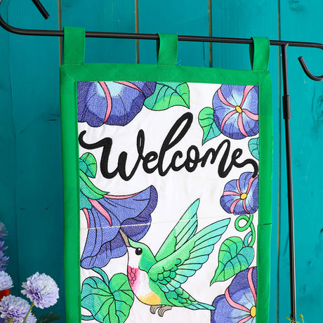 Welcome Hummingbird Garden Flag