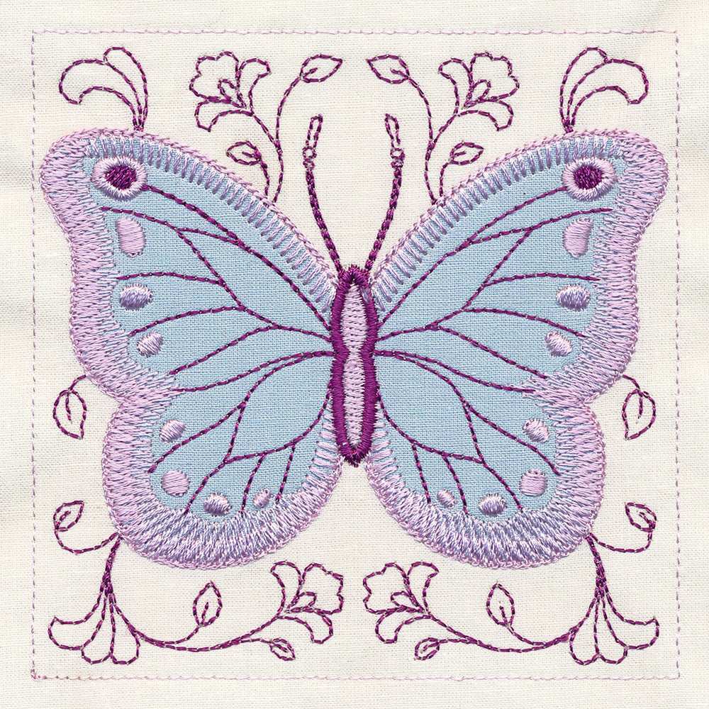 Butterfly and Blooms Quilt Block Set