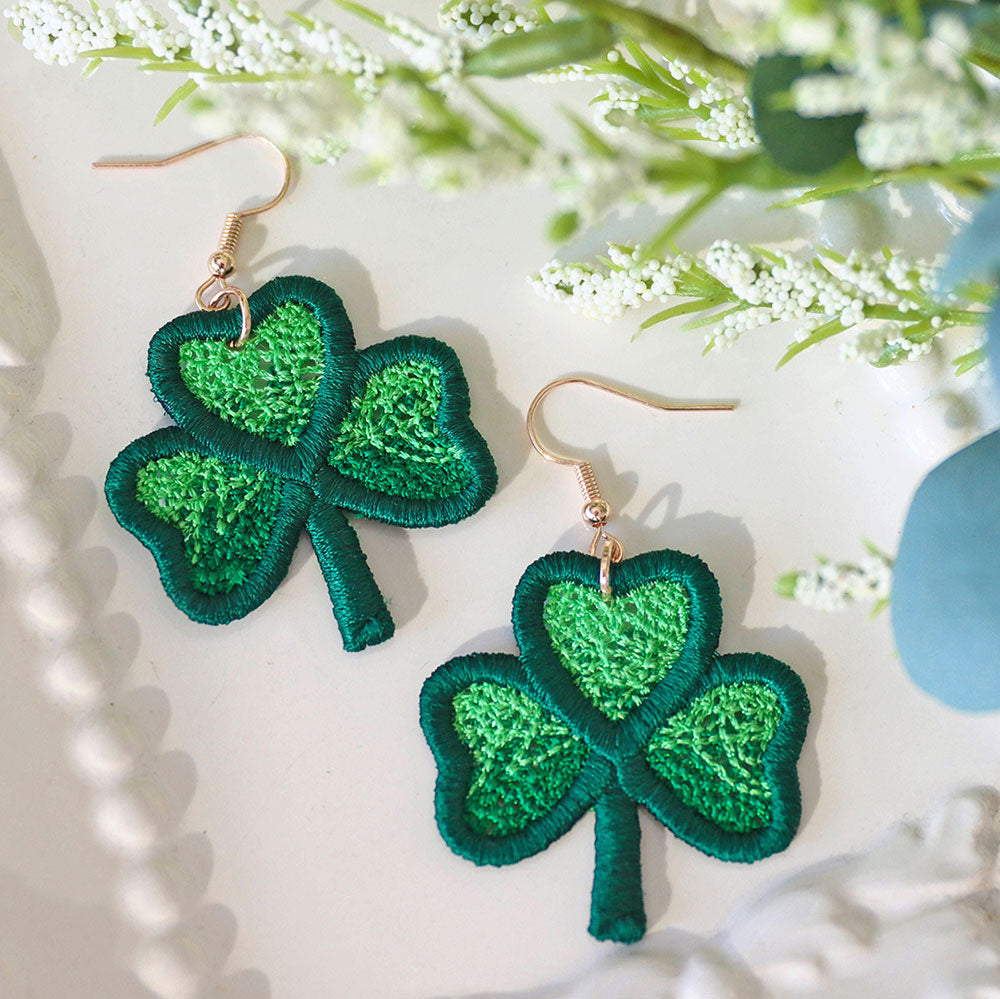 Lucky Shamrock Earrings (Miniature Lace)