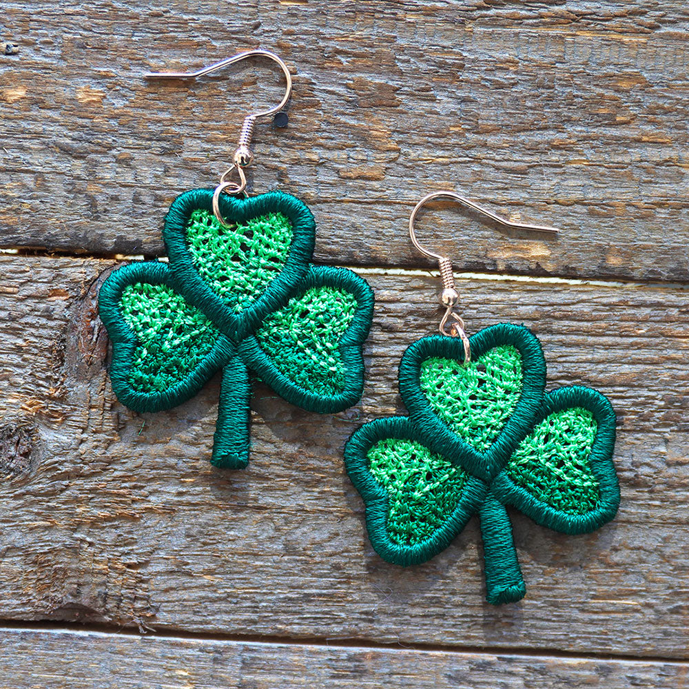Lucky Shamrock Earrings (Miniature Lace)
