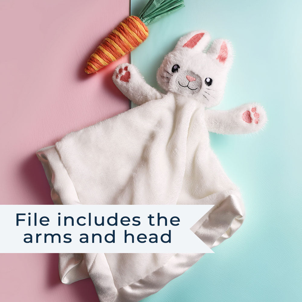 Snuggles and Smiles Stuffed Bunny Blanket Buddy (In-the-Hoop)