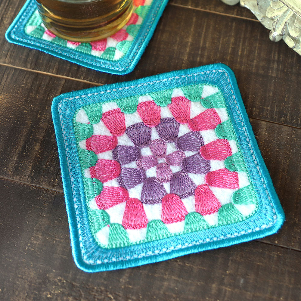Granny Square Coaster (In-the-Hoop)