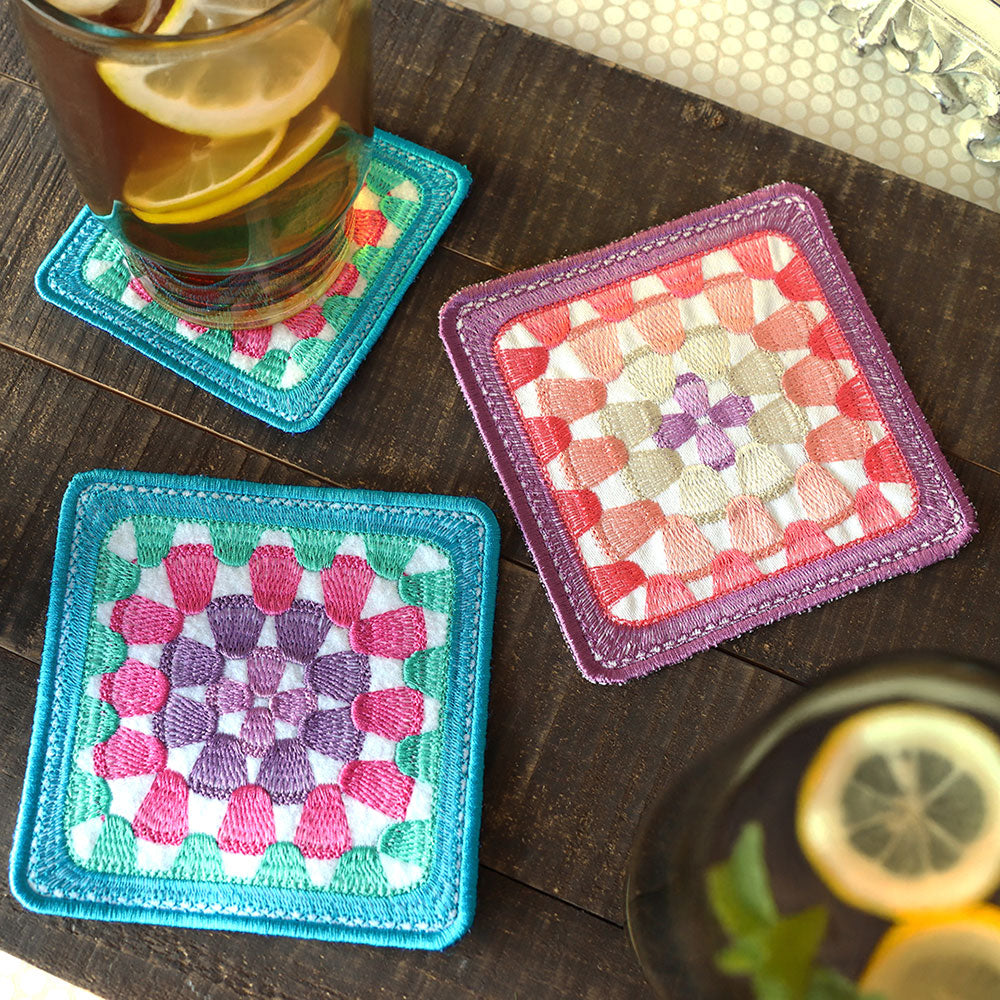 Granny Square Coaster (In-the-Hoop)