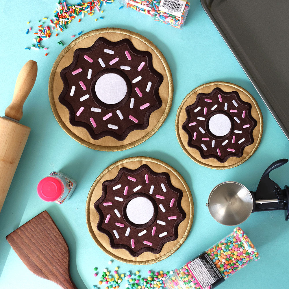 Chocolate Sprinkle Donut Trivet (In-the-Hoop)