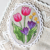 Lace Edge Floral Mug Rug  (In-the-Hoop)