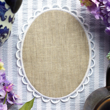 Blank Lace Edge Oval Mug Rug (In-the-Hoop)