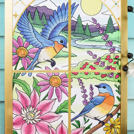 Summer Bluebirds Panel Scene