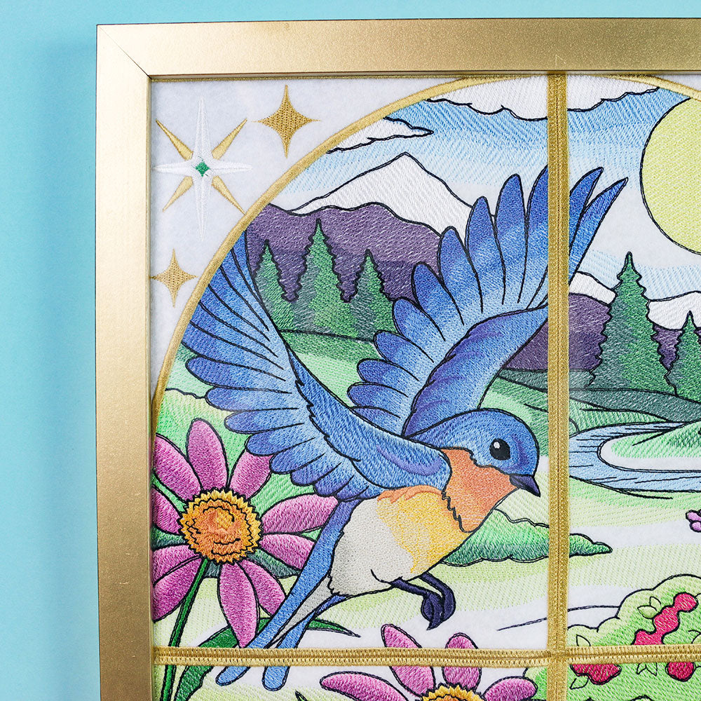 Summer Bluebirds Panel Scene