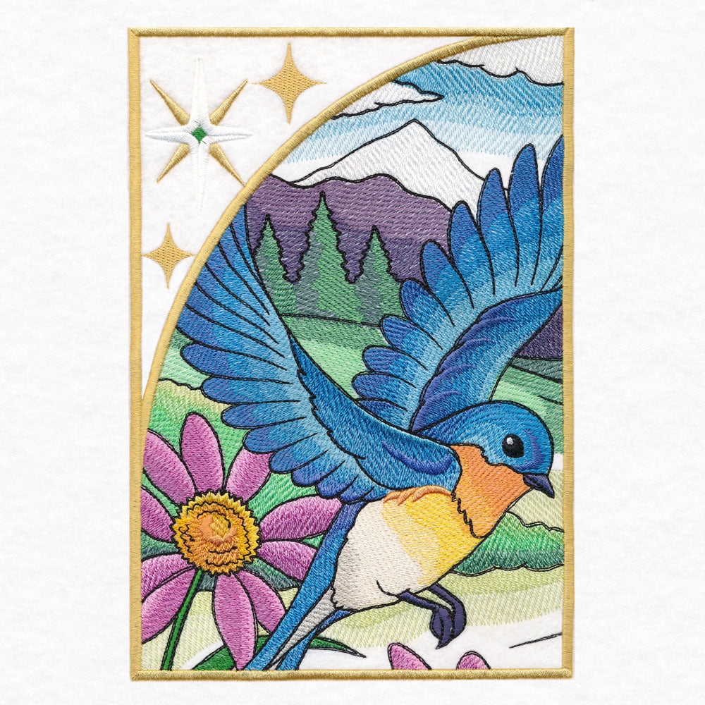 Summer Bluebirds Panel Scene