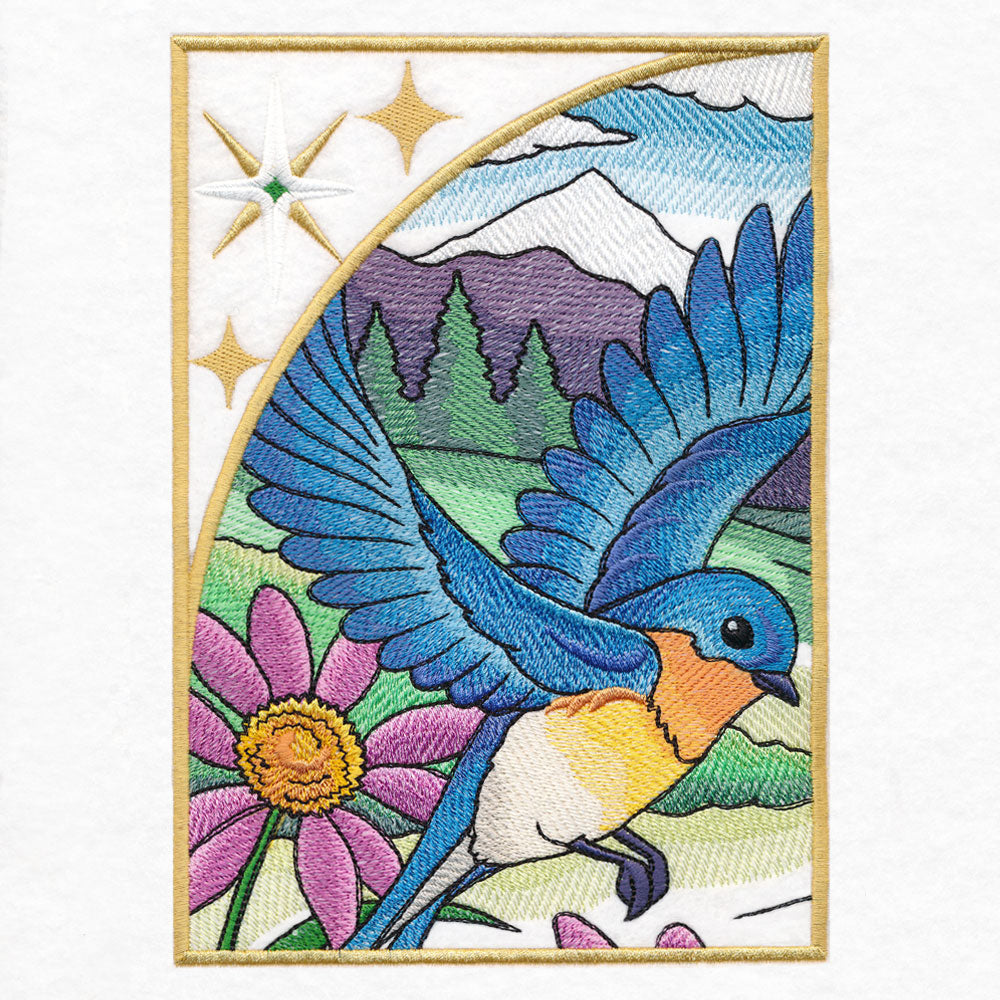 Summer Bluebirds Panel Scene