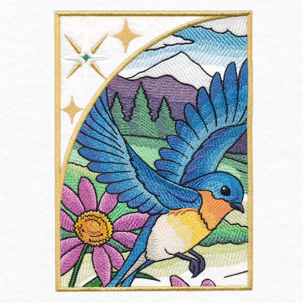 Summer Bluebirds Panel Scene