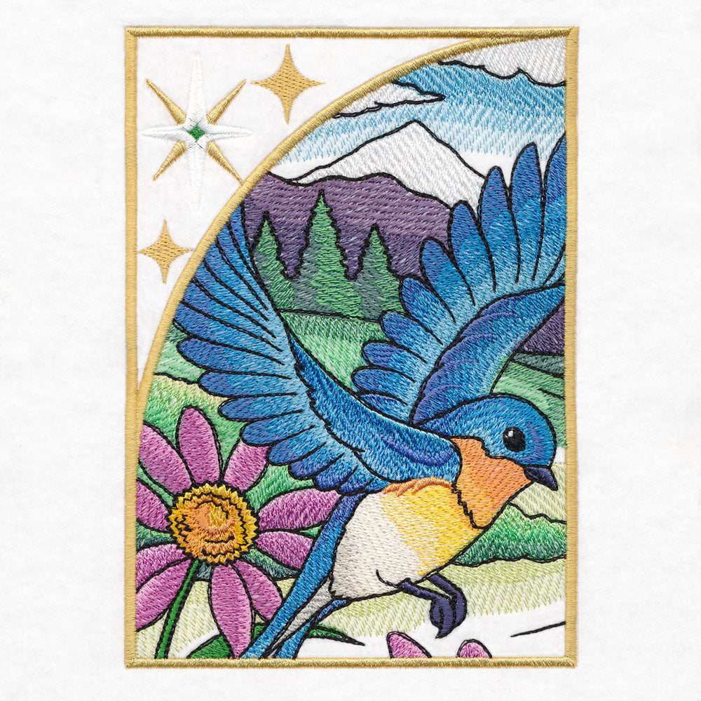 Summer Bluebirds Panel Scene