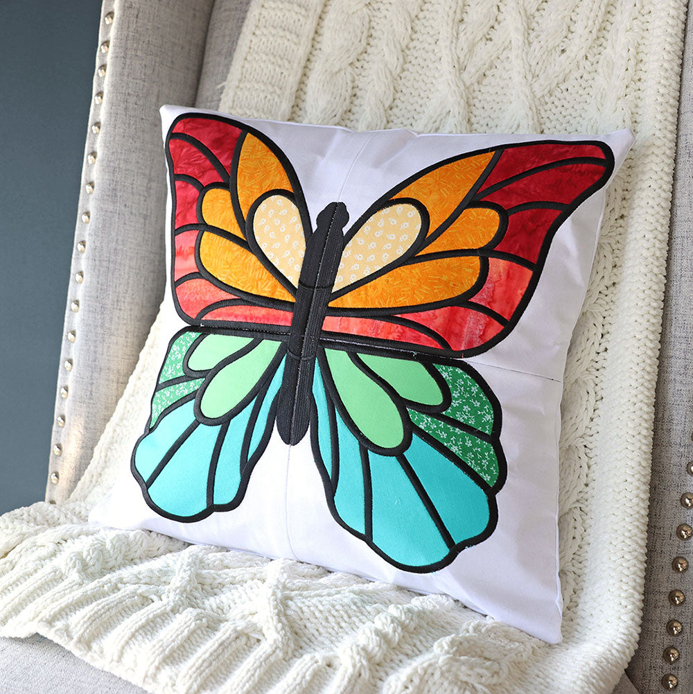 Rainbow Butterfly Pillow Set (Applique)