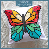 Rainbow Butterfly Pillow Set (Applique)