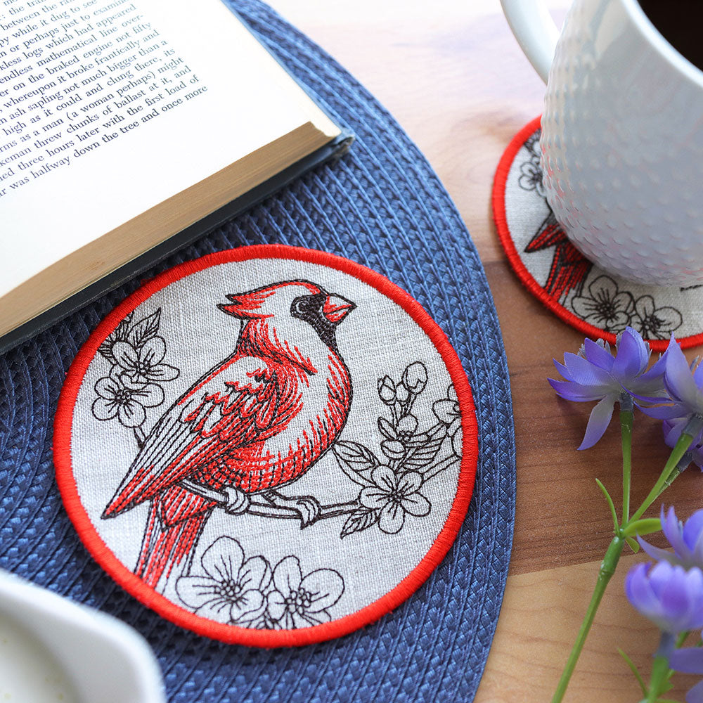 Garden of Inspiration Cardinal Coaster (In-the-Hoop)