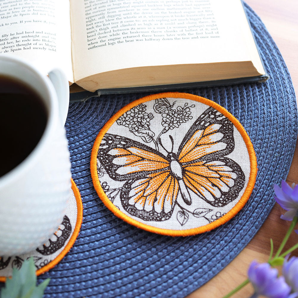 Garden of Inspiration Butterfly Coaster (In-the-Hoop)