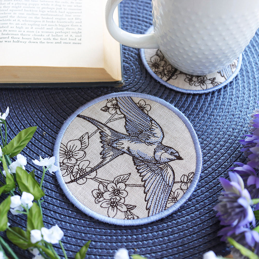 Garden of Inspiration Swallow Coaster (In-the-Hoop)