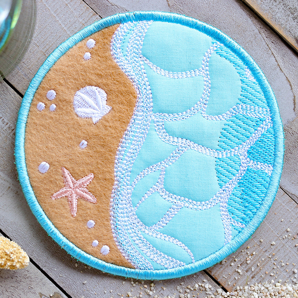 Beach Time Coaster (In-the-Hoop)