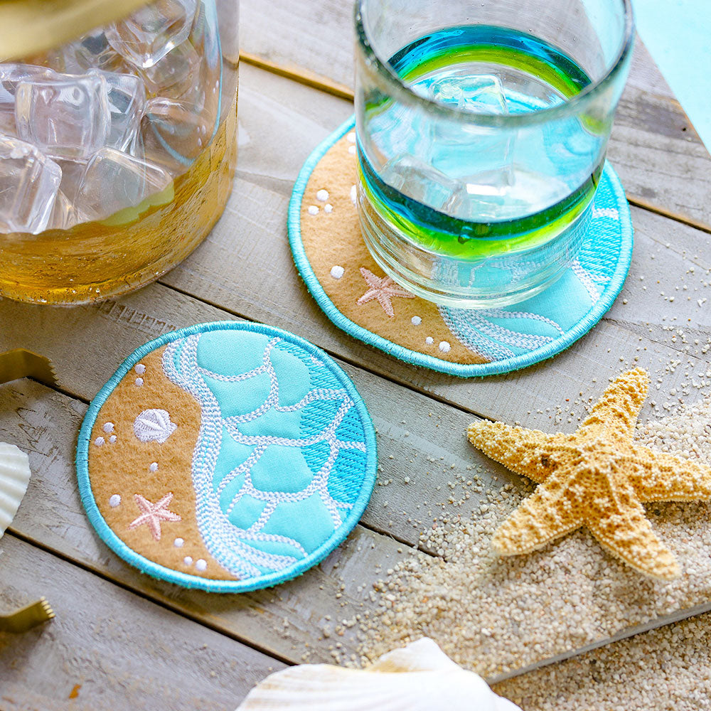 Beach Time Coaster (In-the-Hoop)