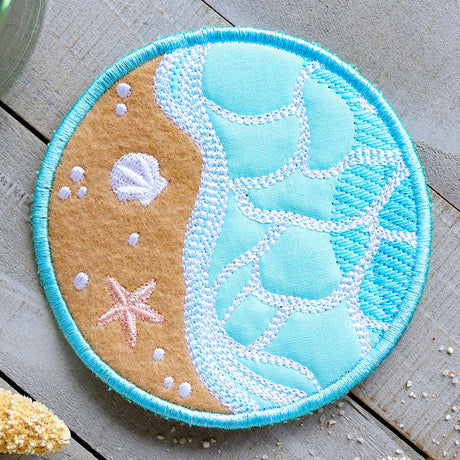 Beach Time Coaster (In-the-Hoop)