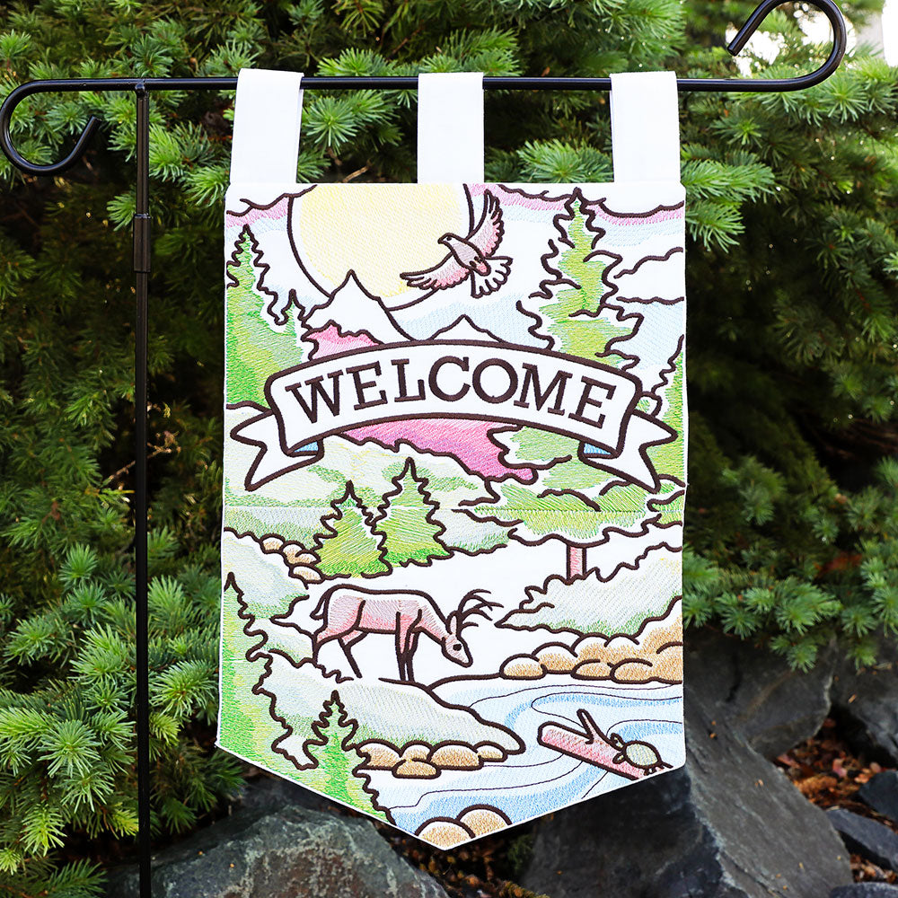 Welcome Northwoods Garden Flag