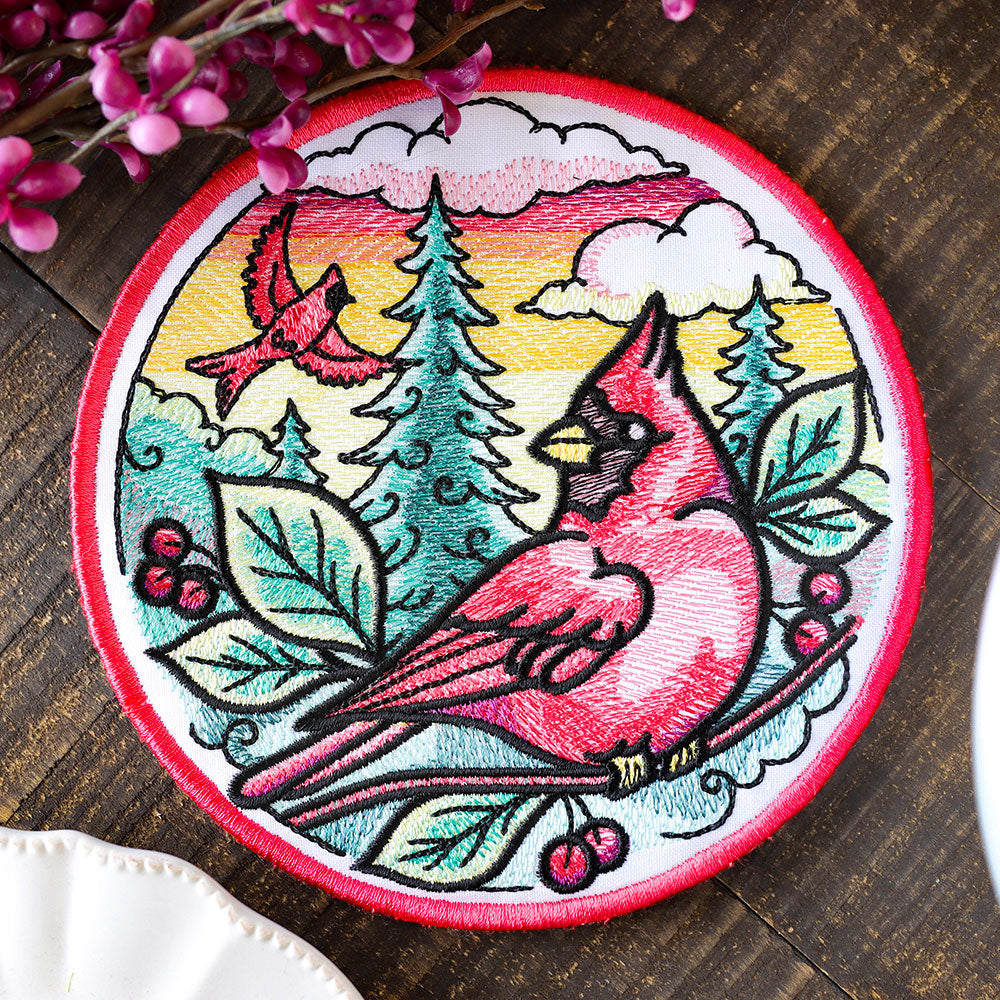 Flora & Fauna Trivet - Cardinal (In-the-Hoop)