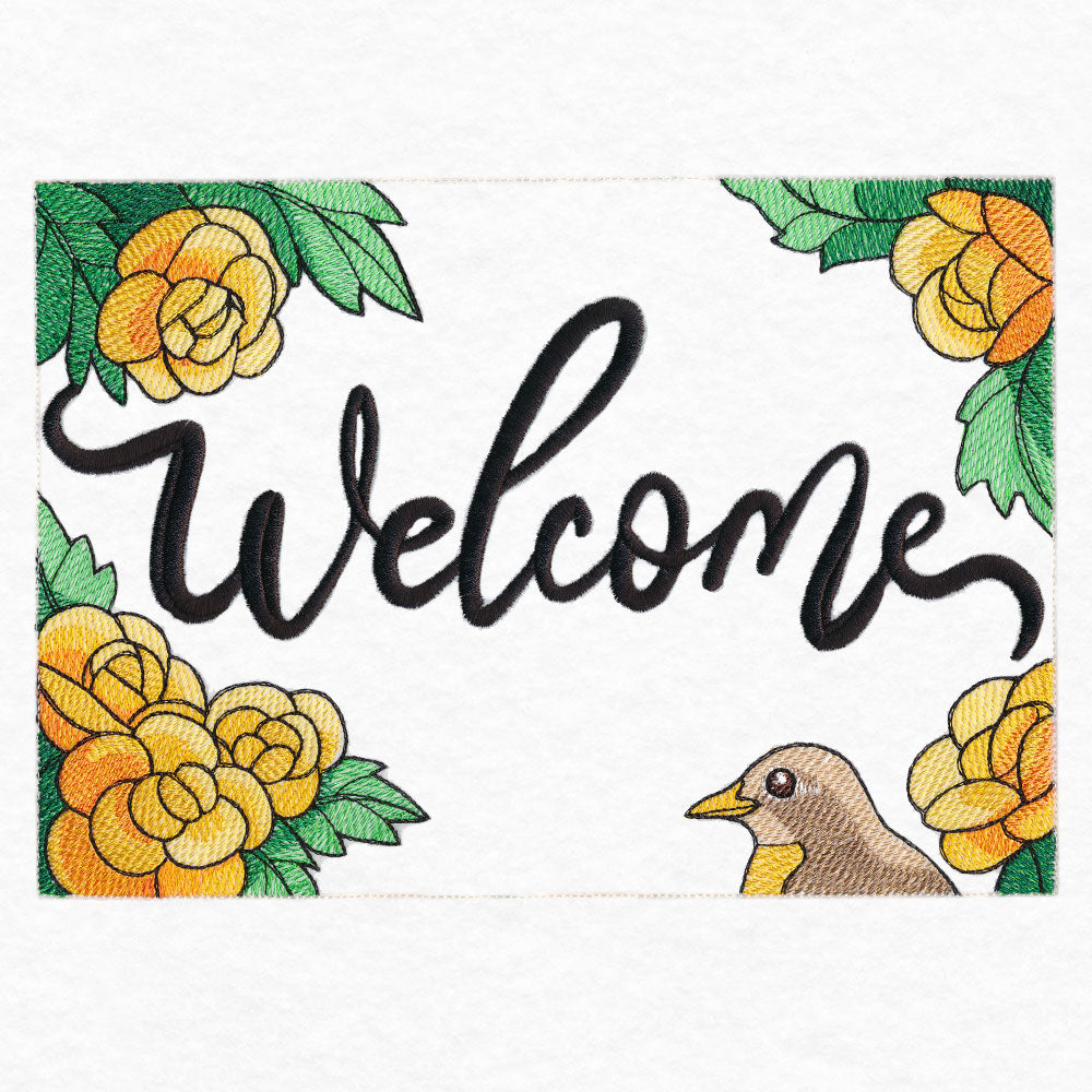 Welcome Robin Garden Flag